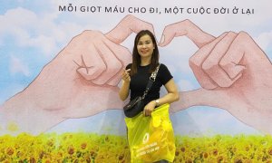 Giáo viên trường MN Quảng Châu tha gia ngày hội hiến máu "Giọt hồng sẻ chia" do TP Sầm Sơn tổ chức