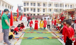 Trường MN Quảng Châu tưng bừng tổ chức "Hội Chợ Xuân" năm 2025 với chủ đề "Xuân yêu thương - Tết sum vầy"