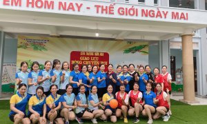 Trường MN Quảng Châu tham gia giao lưu giải bóng chuyền liên trường nhân kỷ niệm ngày thành lập ĐTNCSHCM